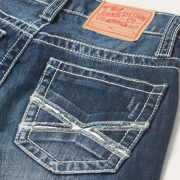 1014 Fit Destructed Medium Wash Jeans Supply - Image 5
