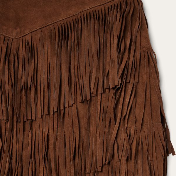 Lamb Suede Fringe Mini Skirt For Cheap - Image 5