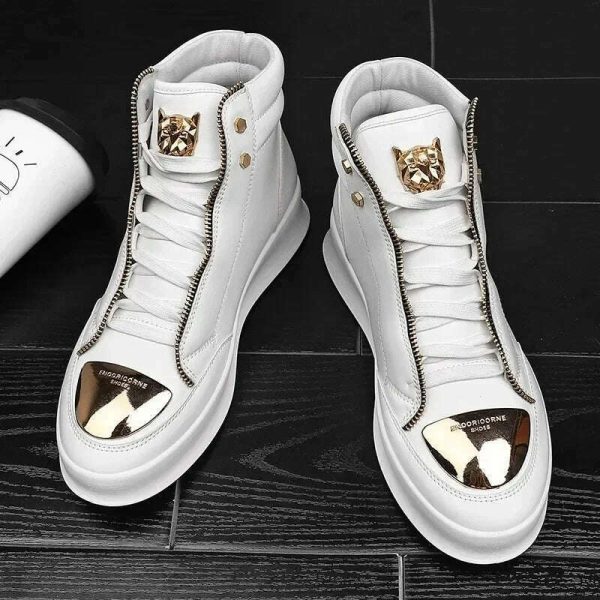 High Top Casual Shoes Men Sneakers 2024 Fashion Skateboard Shoes Leopard Platform Shoe Sport Training Shoes Men s Ankle Boots For Discount